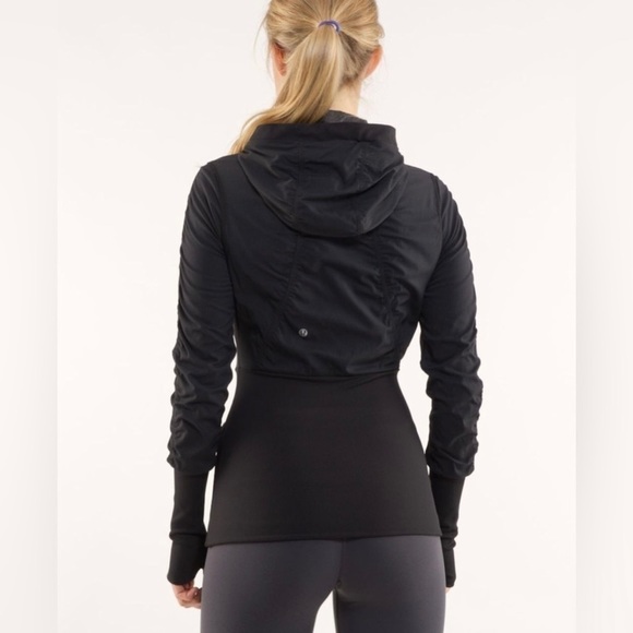 LULULEMON Dance Studio Reversible Hooded Athletic Jacket Black Size 6 - Picture 3 of 12